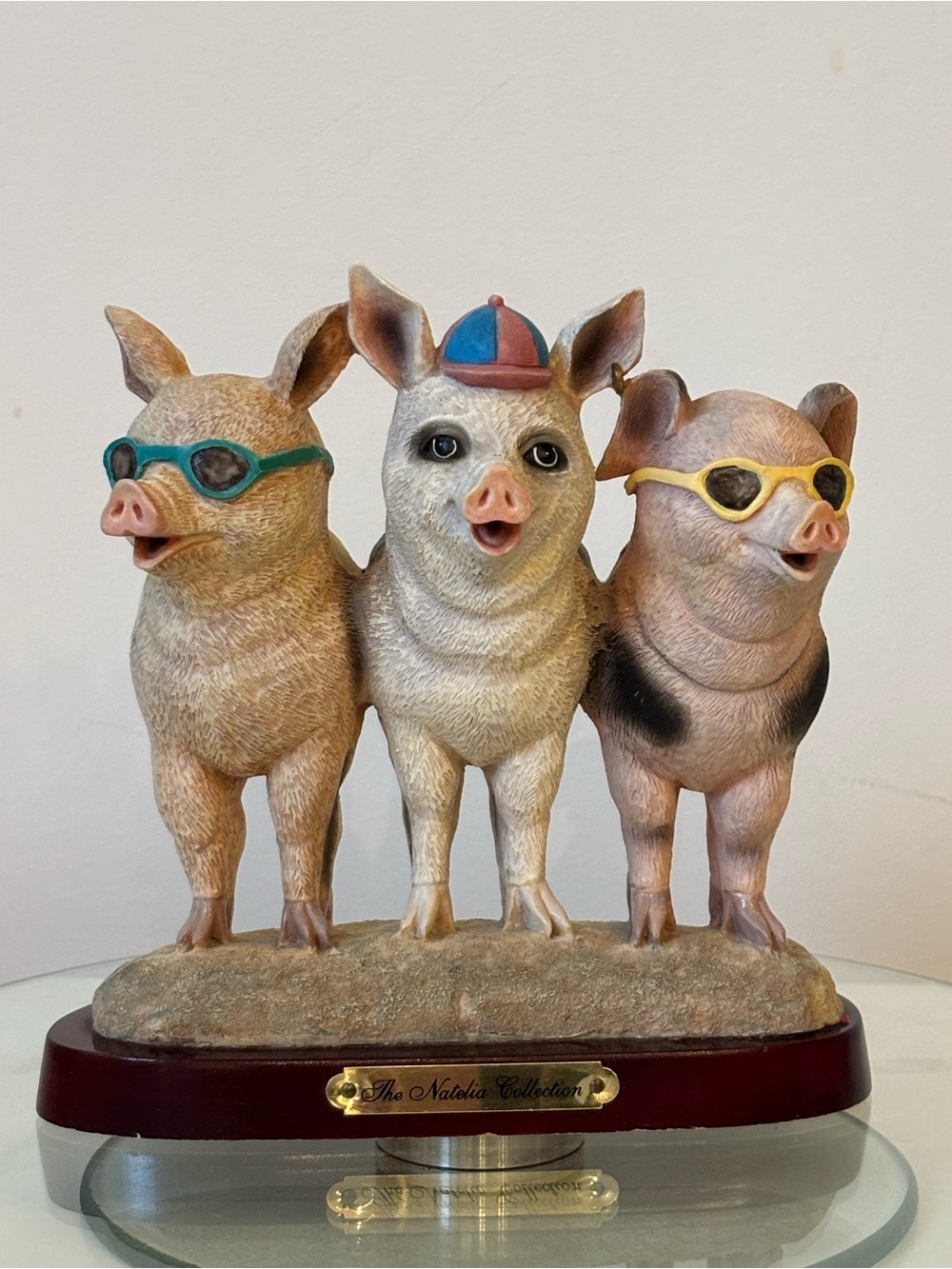 The Natelia Collection Three Cool Pigs Figurine with Sunglasses